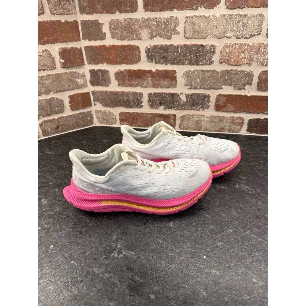 Hoka Kawana Women Running Shoes White Pink Peach 1123168 Size 8 Wide